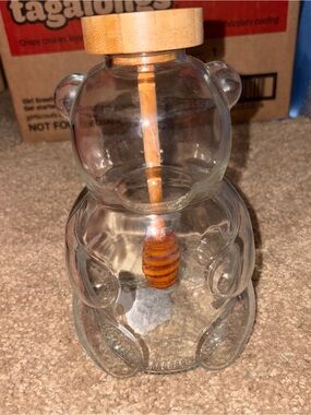 Large glass honey bear